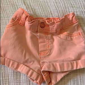 Peach denim shorts